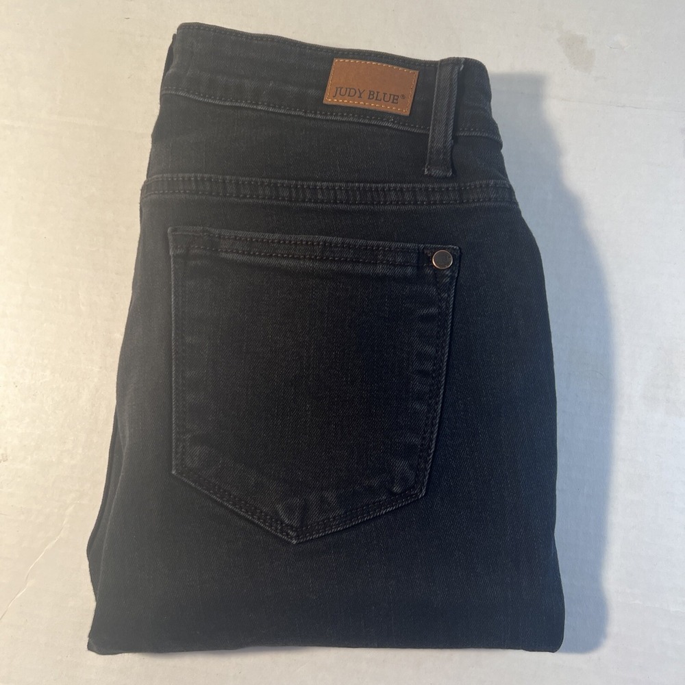 Judy Blue‎ Mid-Rise Black Distressed Leopard Patch Skinny Fit Jeans Size 3/26